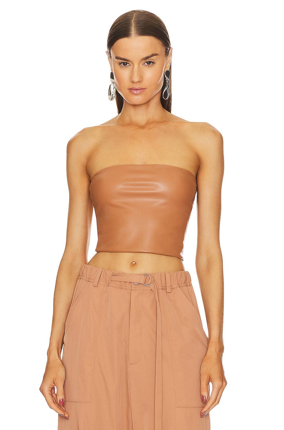 faux leather tube top