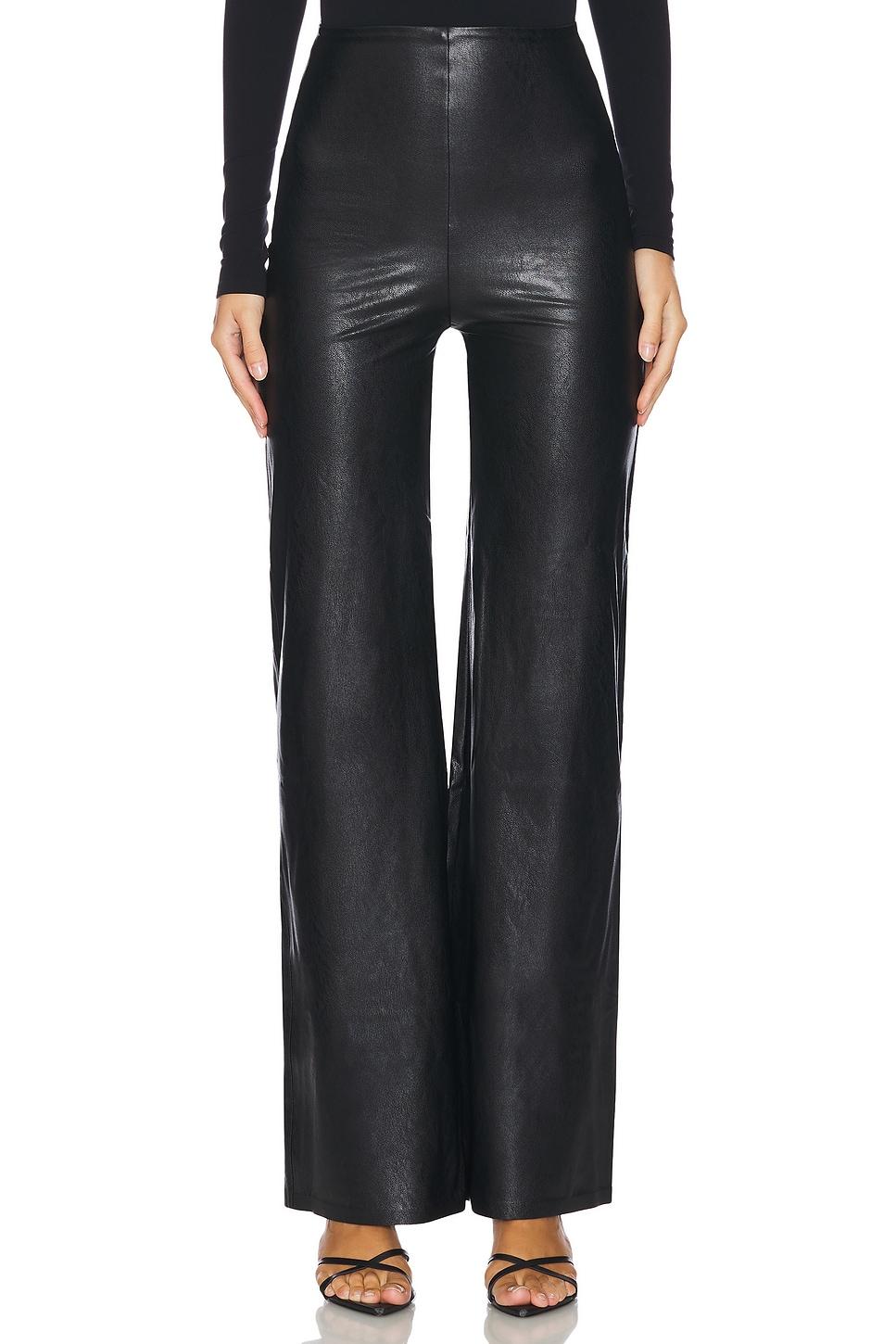 faux leather wide leg pant