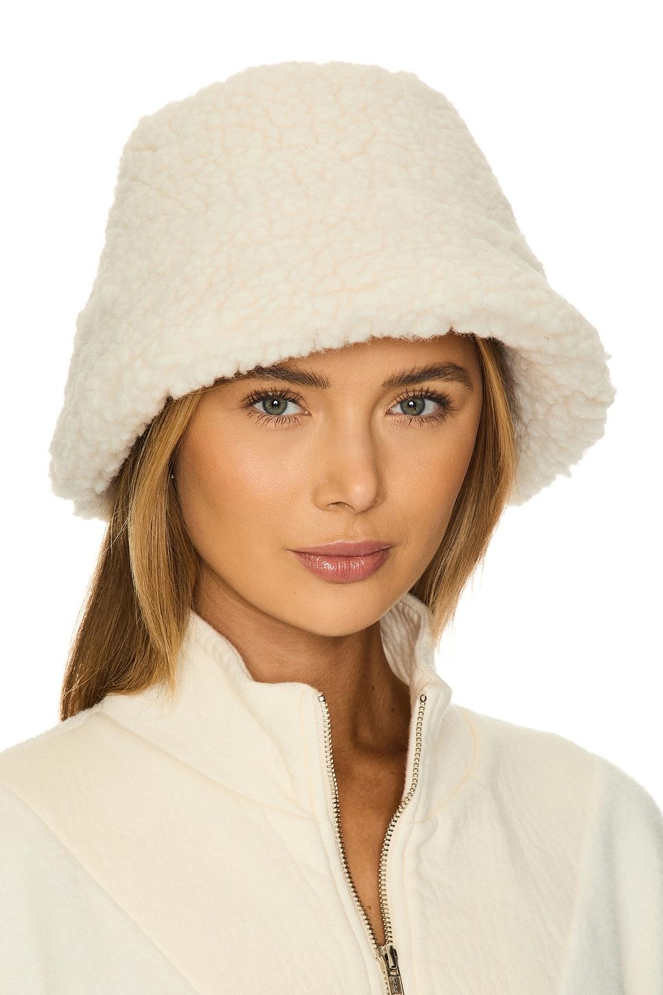 faux shearling bucket hat