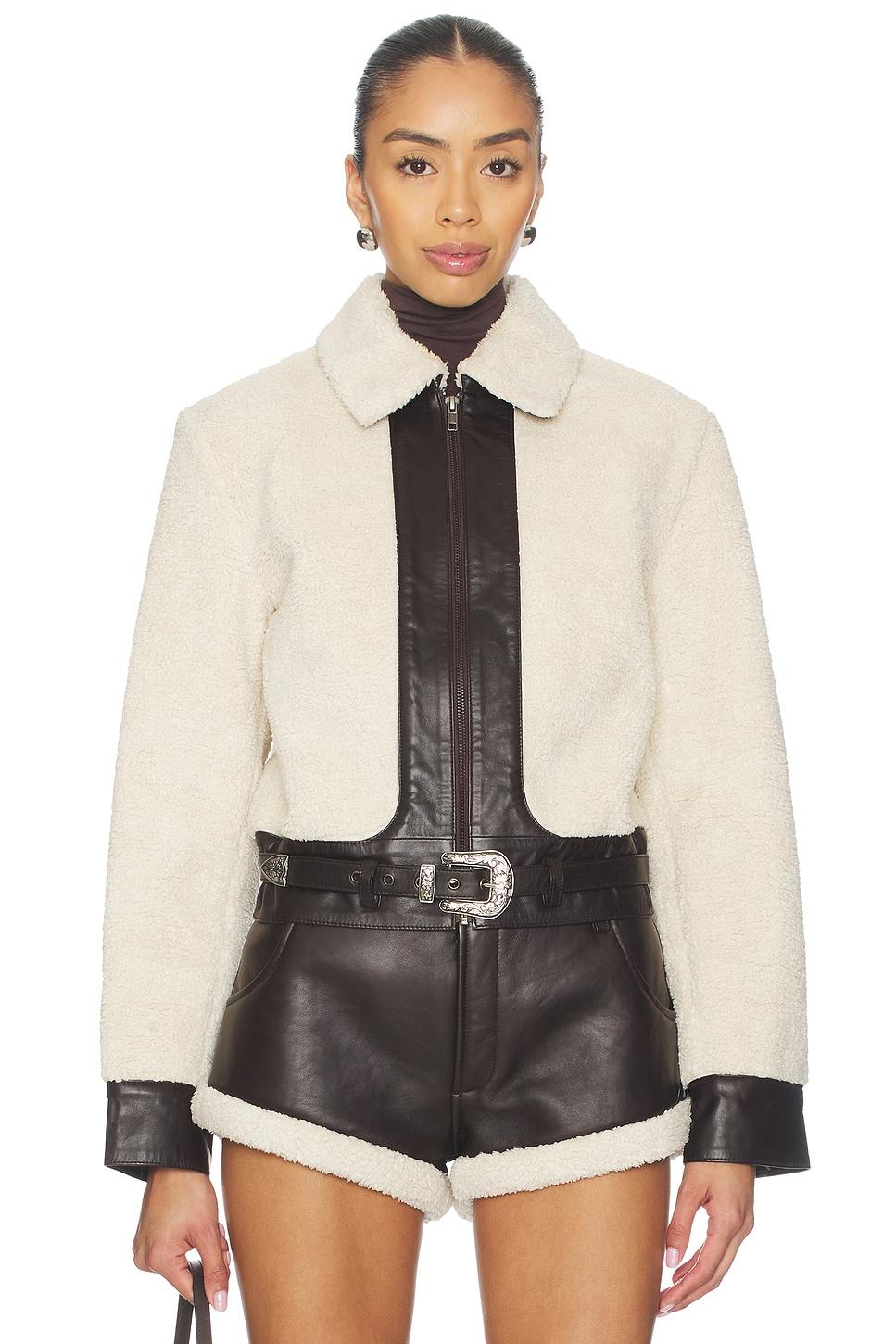 faux shearling leather jacket