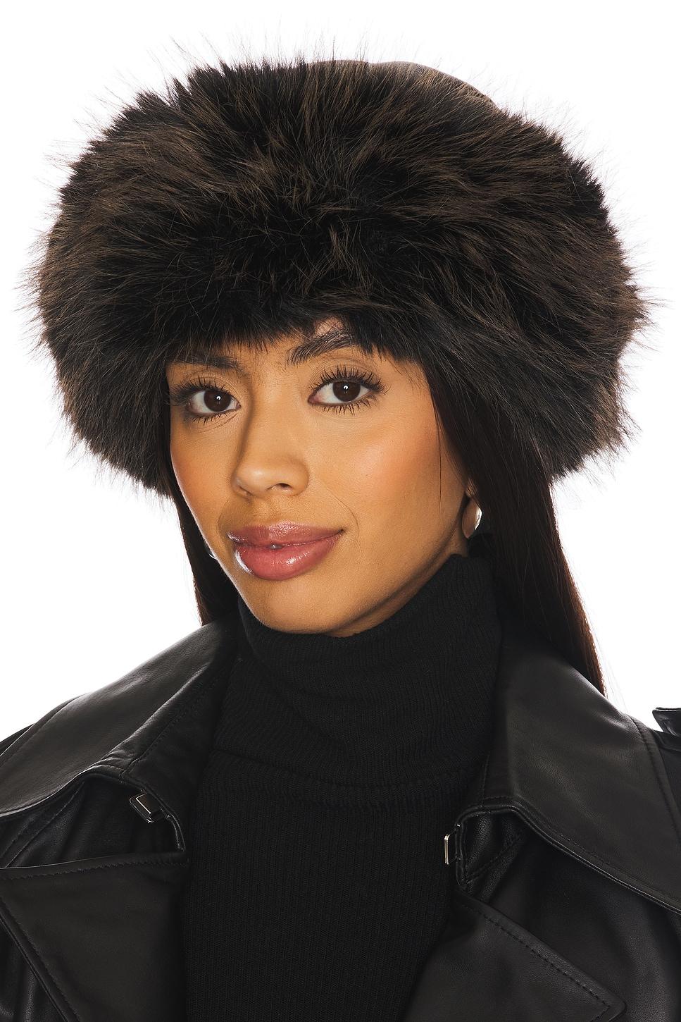 faux shearling roller hat