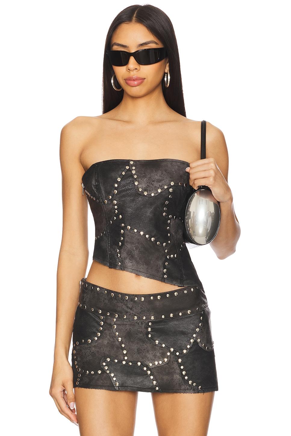 faux suede corset top