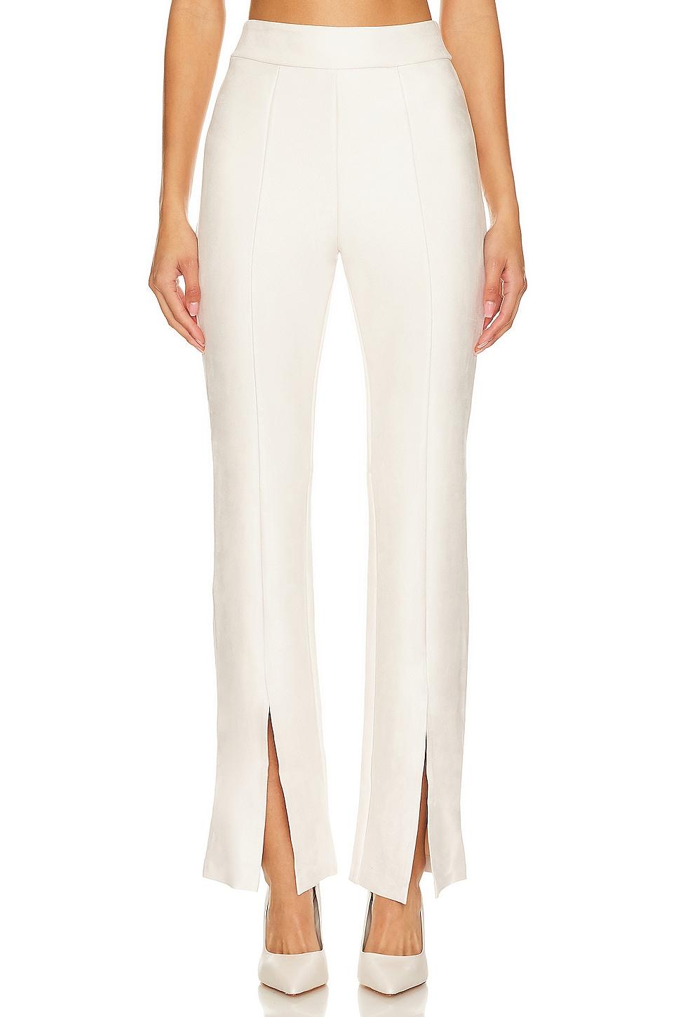 faux suede split front pant