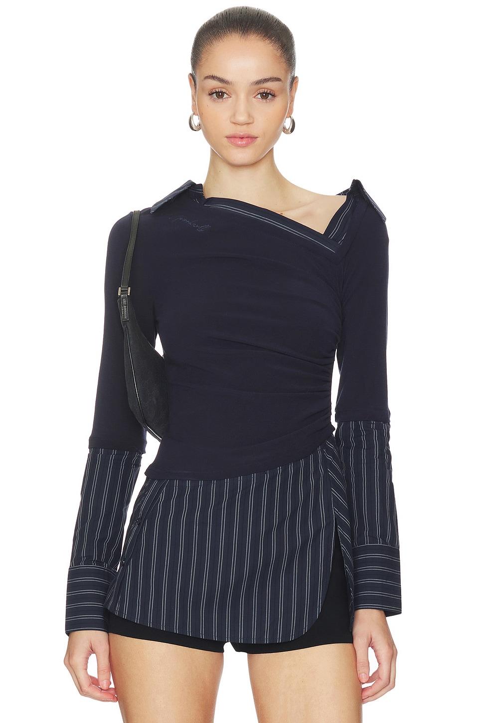 faux tow-piece spliced shirt