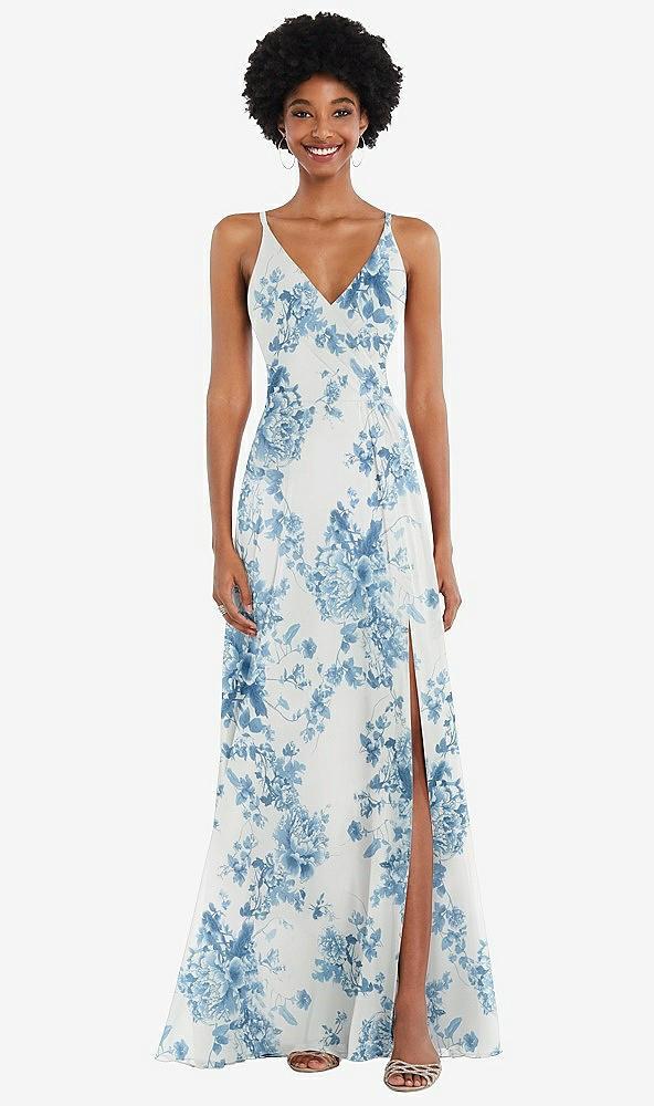 faux wrap criss cross back maxi dress with adjustable straps