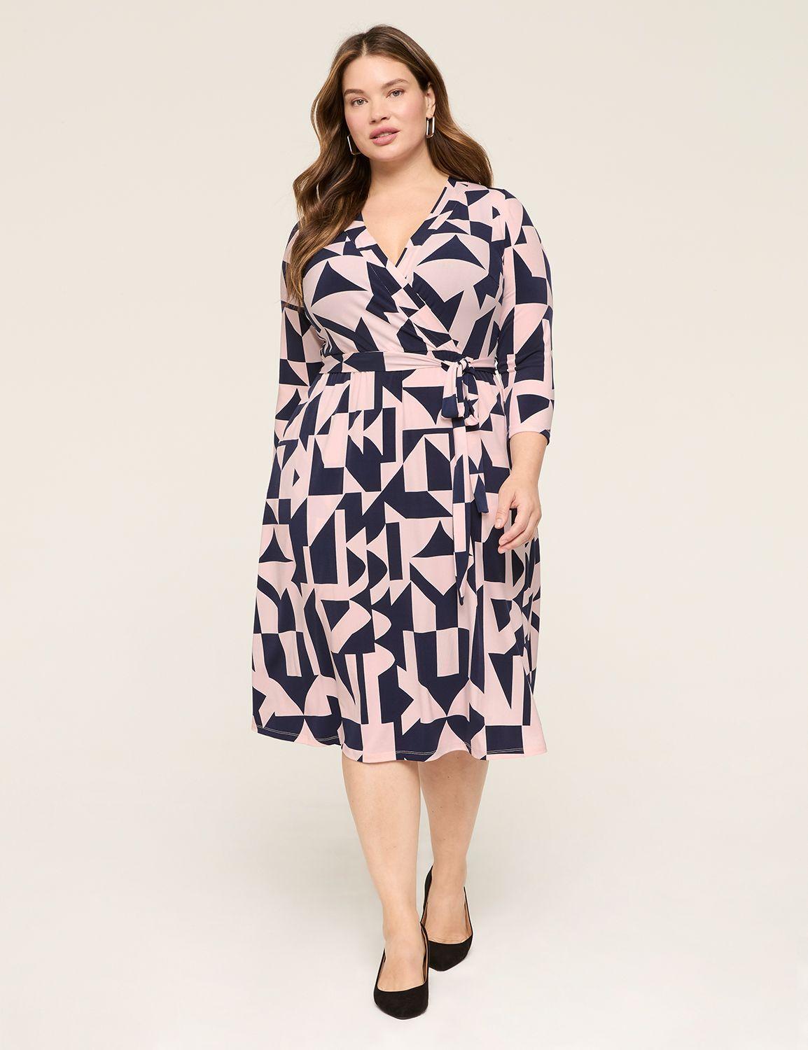 faux-wrap jersey dress