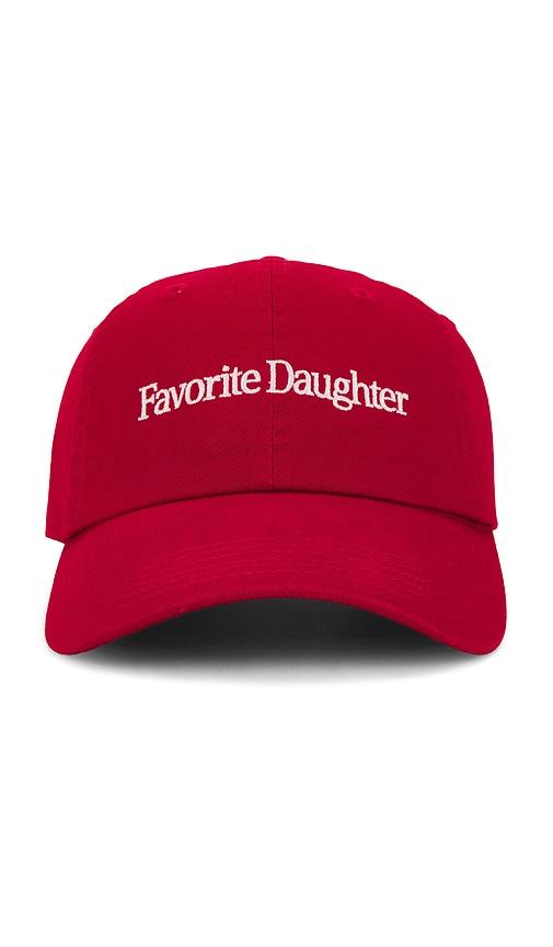 favorite daughter classic logo baseball hat in red.