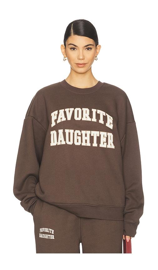 favorite daughter collegiate sweatshirt in brown.