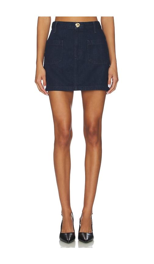 favorite daughter mimi mini skirt in blue.