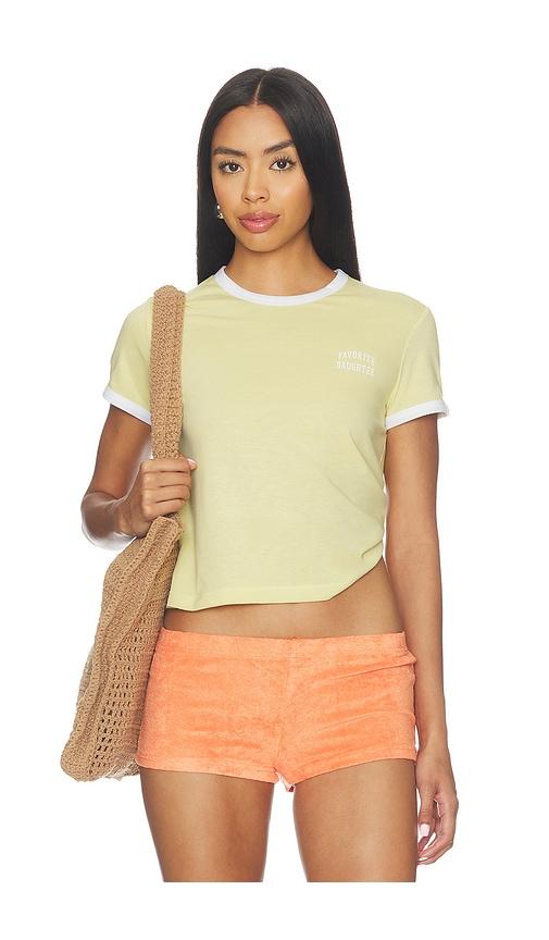 favorite daughter the cropped favorite daughter ringer tee in yellow.