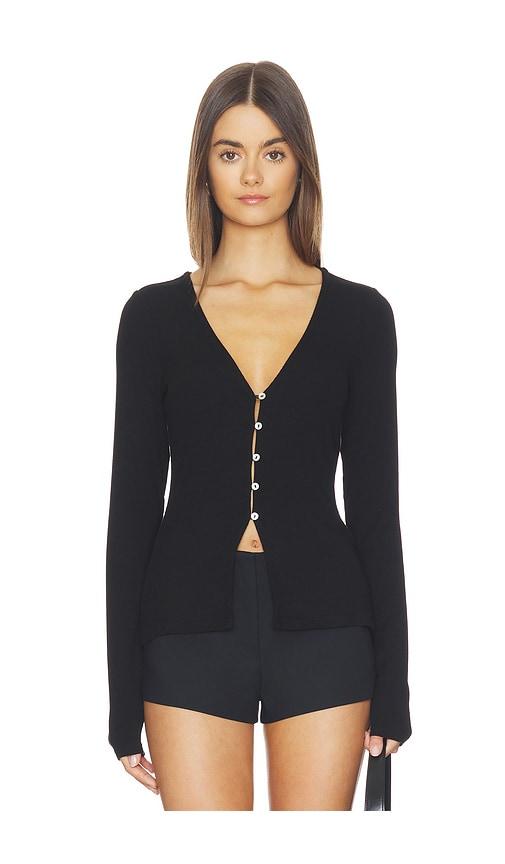 favorite daughter the good luck long sleeve top in black.