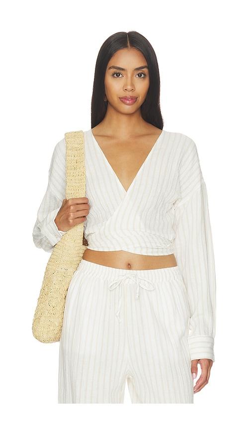favorite daughter the isla top in beige.