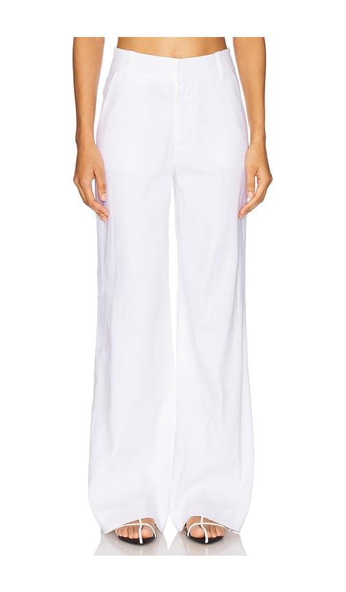 favorite daughter the jones linen wide leg pant in white.