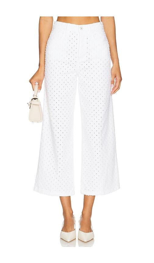 favorite daughter the masha super high rise wide leg crop pant in white.