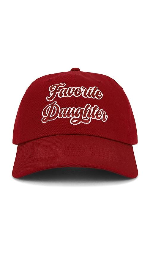 favorite daughter the script logo baseball cap in red.