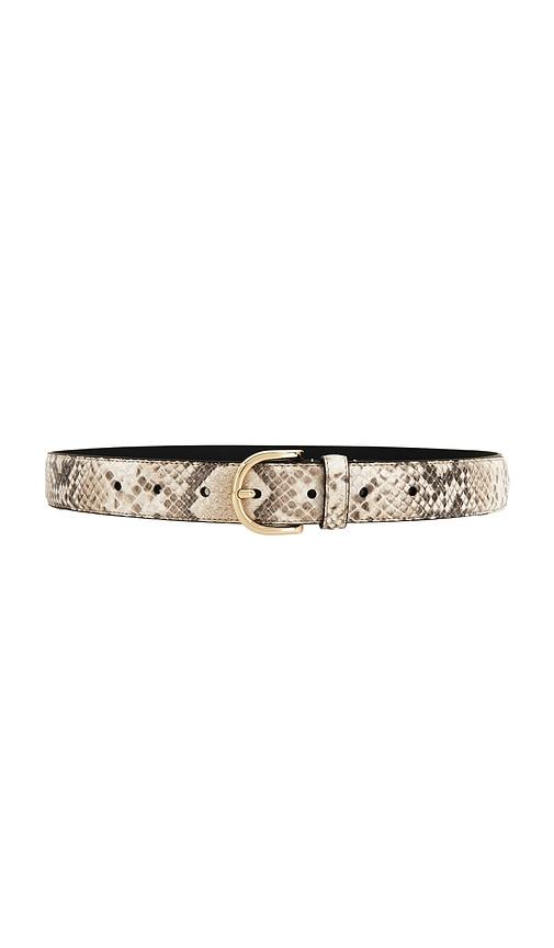 favorite daughter the snake print juni belt in neutral.