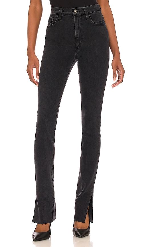 favorite daughter valentina super high rise tower jeans in black.