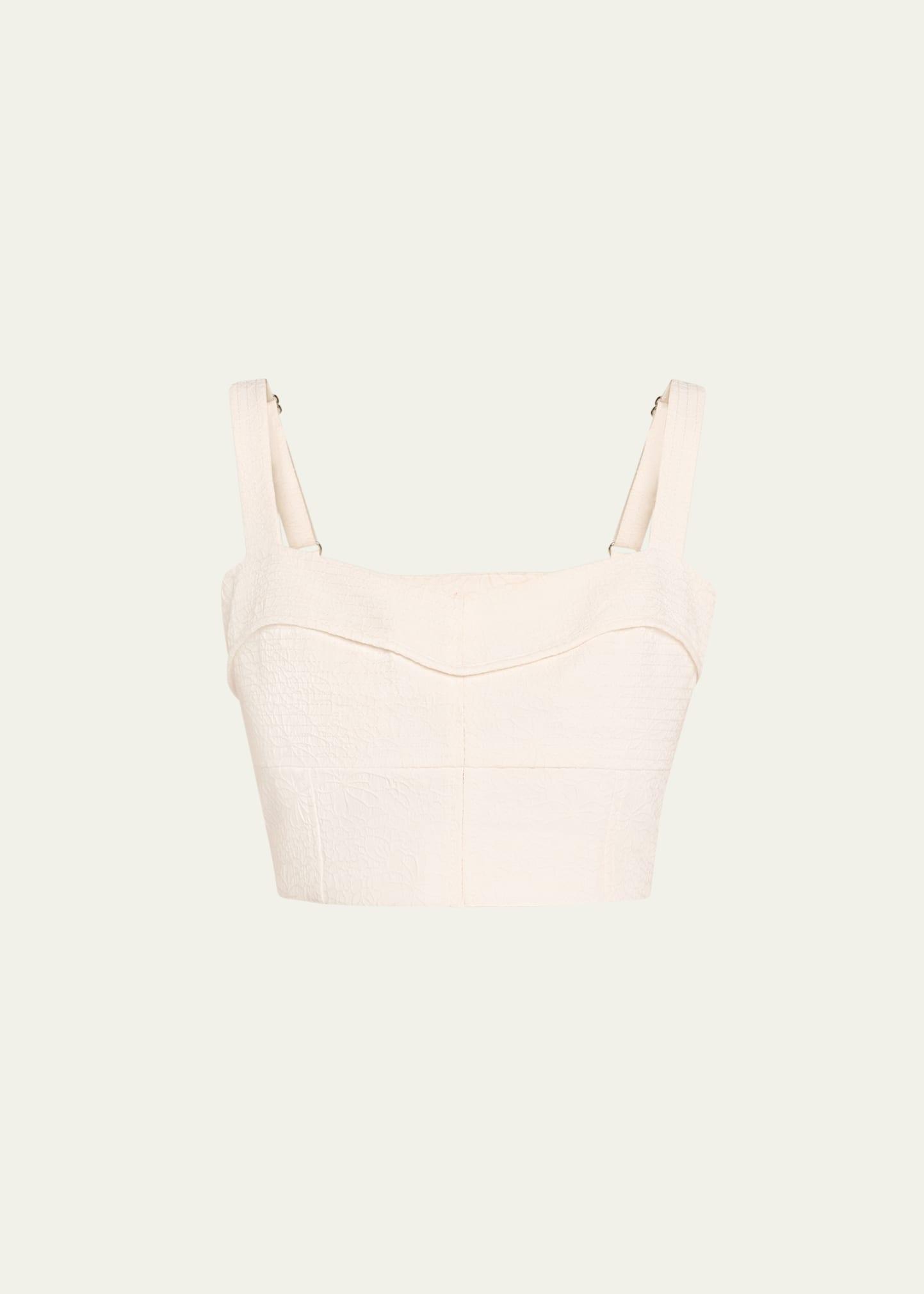 faxon textured sleeveless crop top