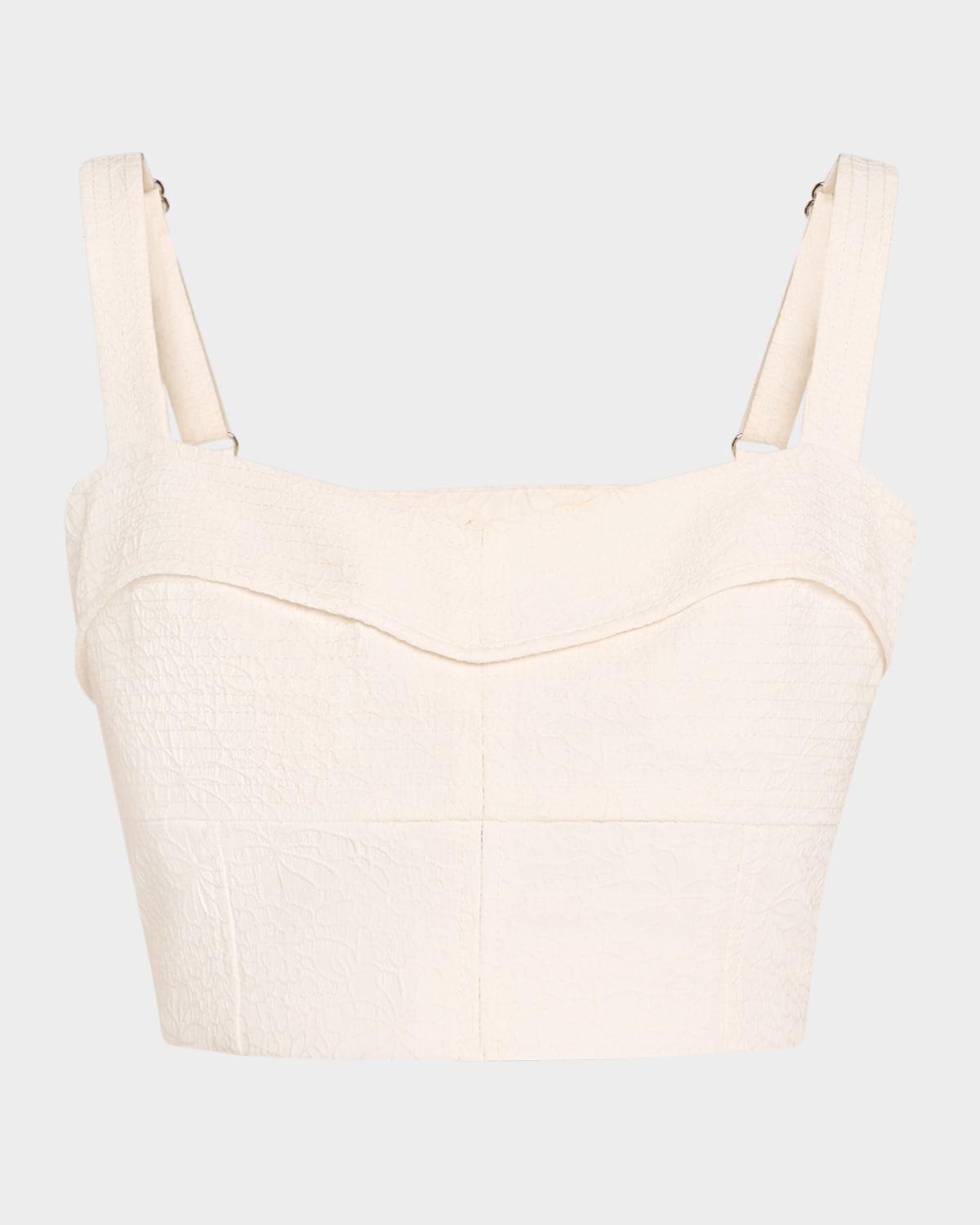 faxon textured sleeveless crop top