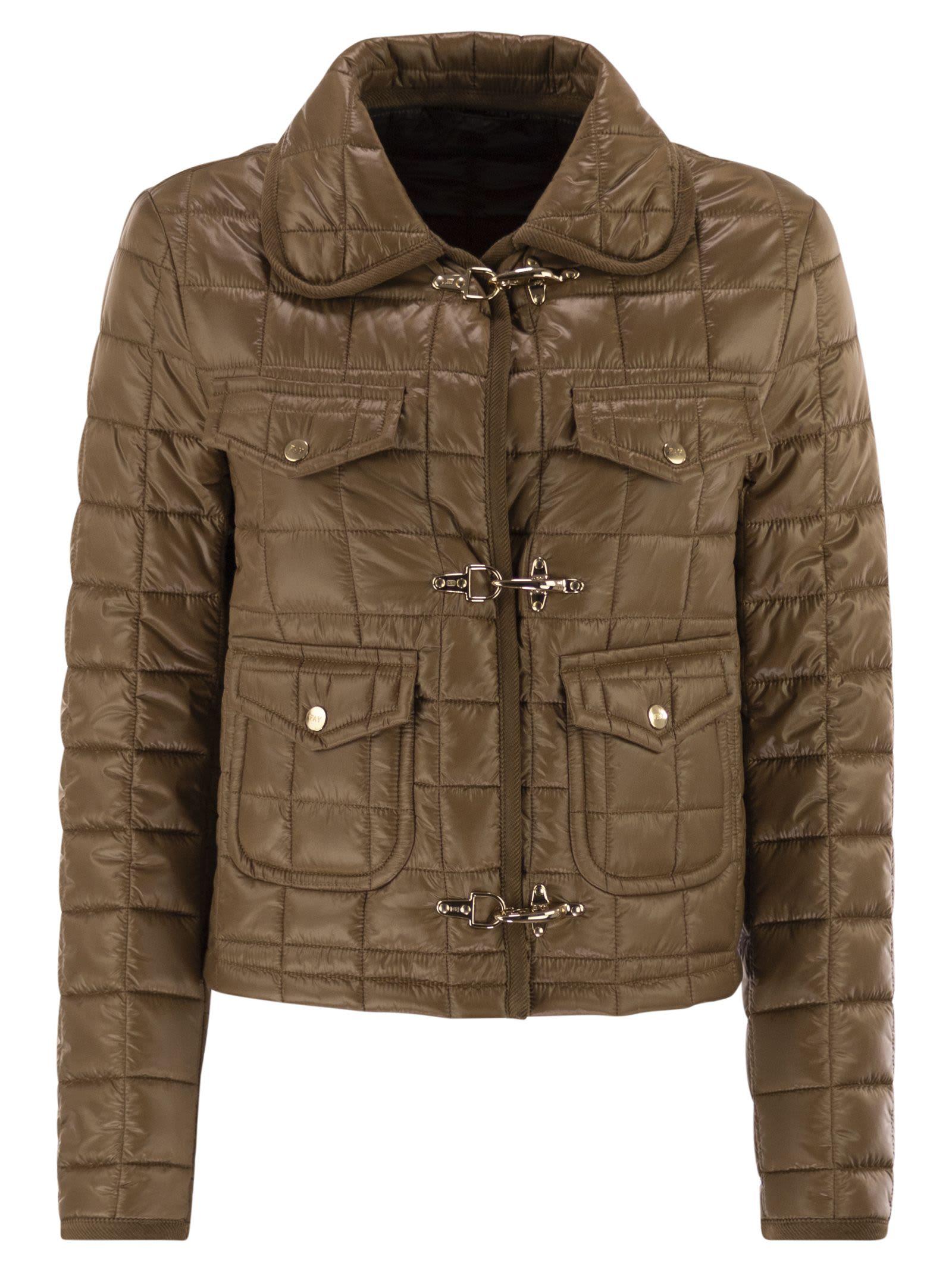 fay 3 hooks in technical checkered fabric