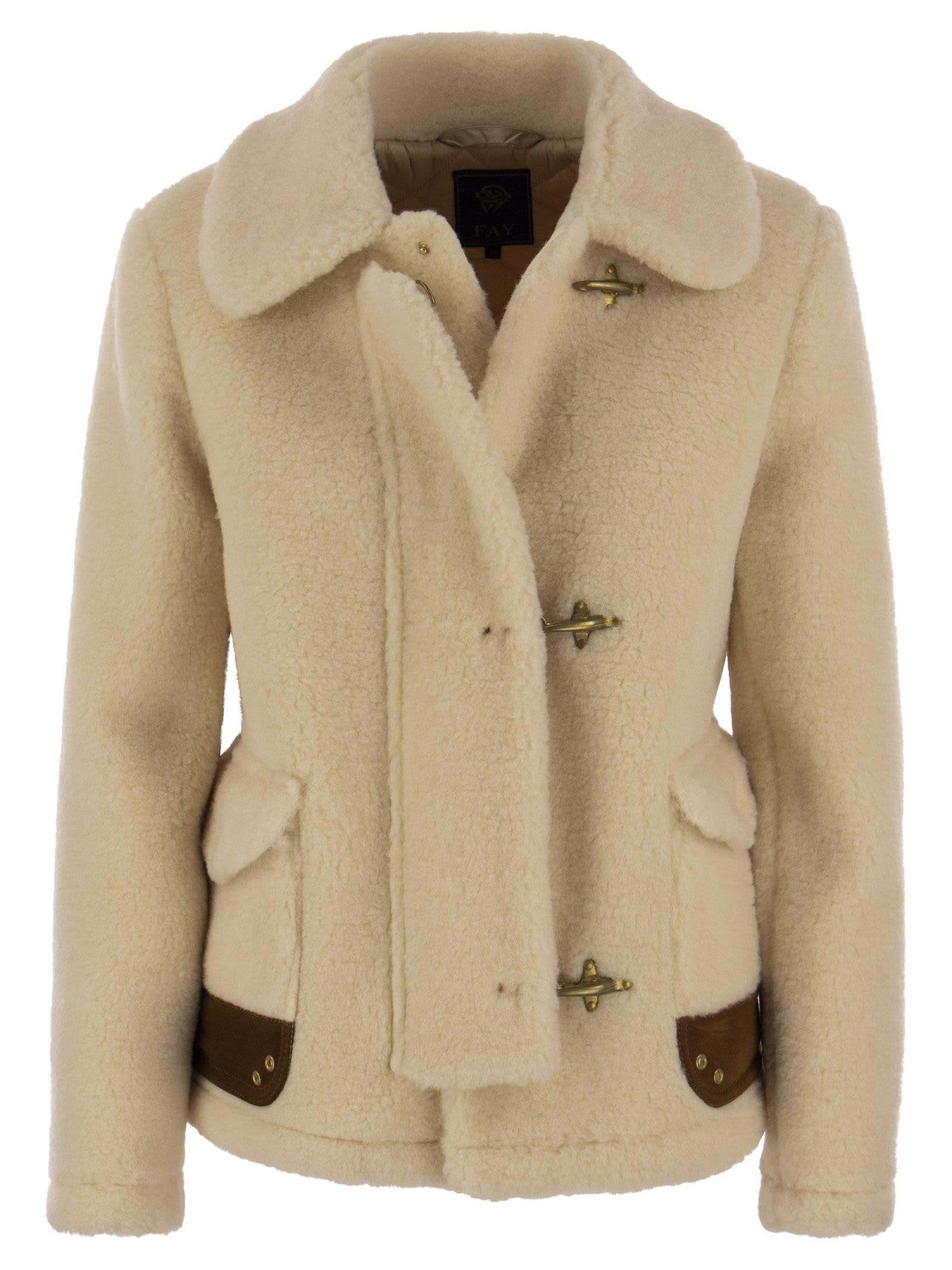 fay 3 hooks shearling jacket