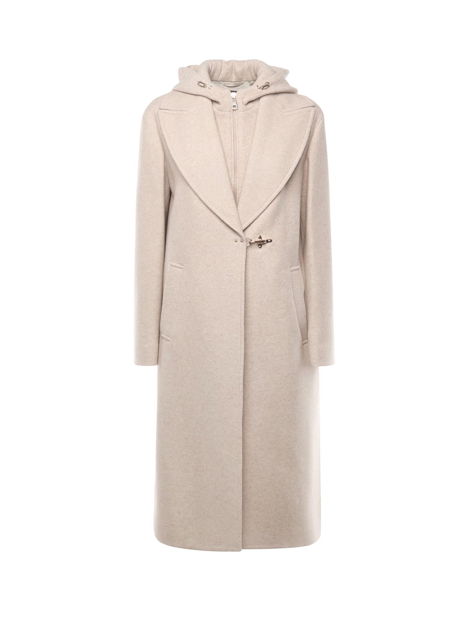 fay double-front wool jersey coat