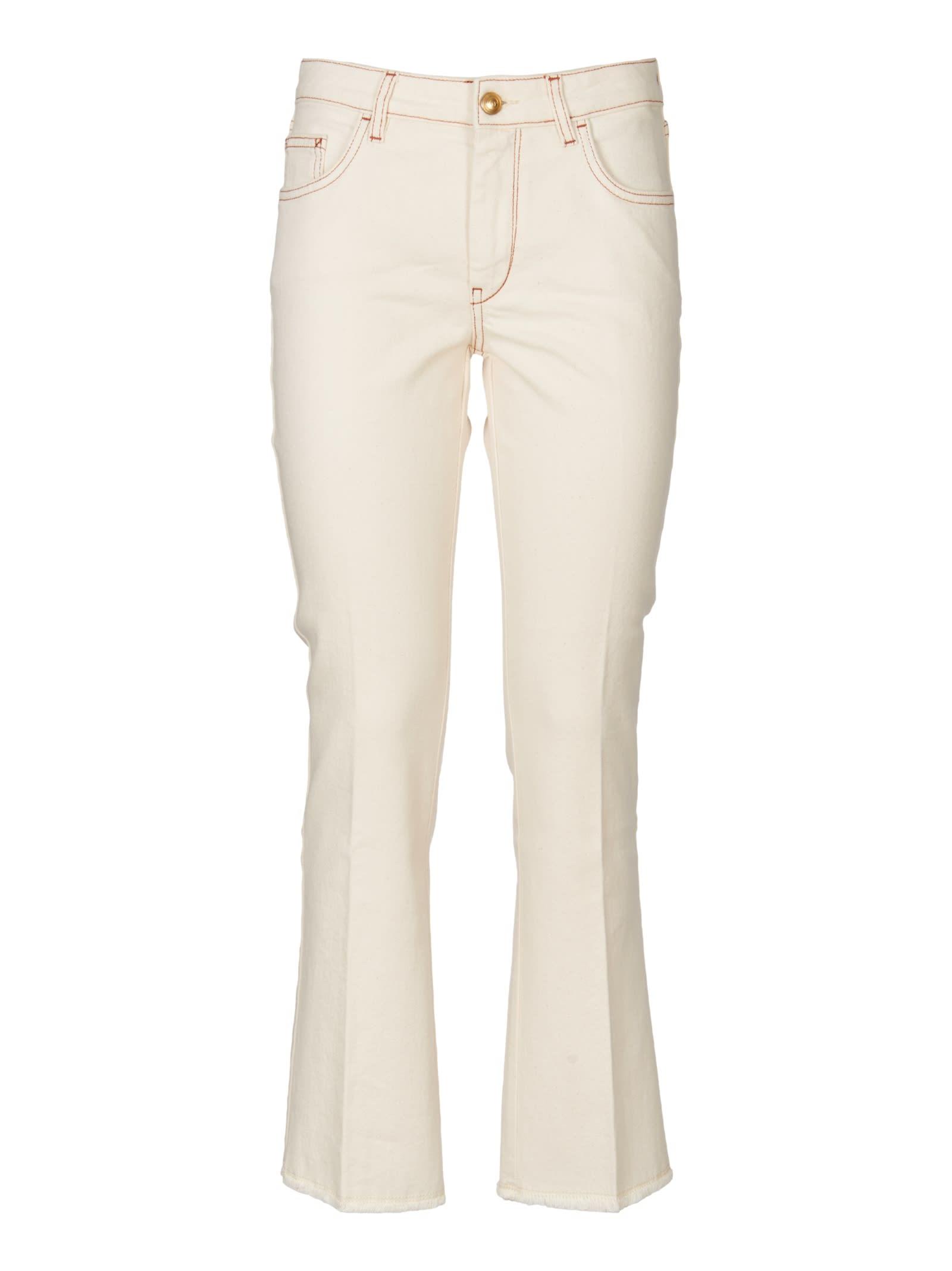 fay logo-patch cropped jeans