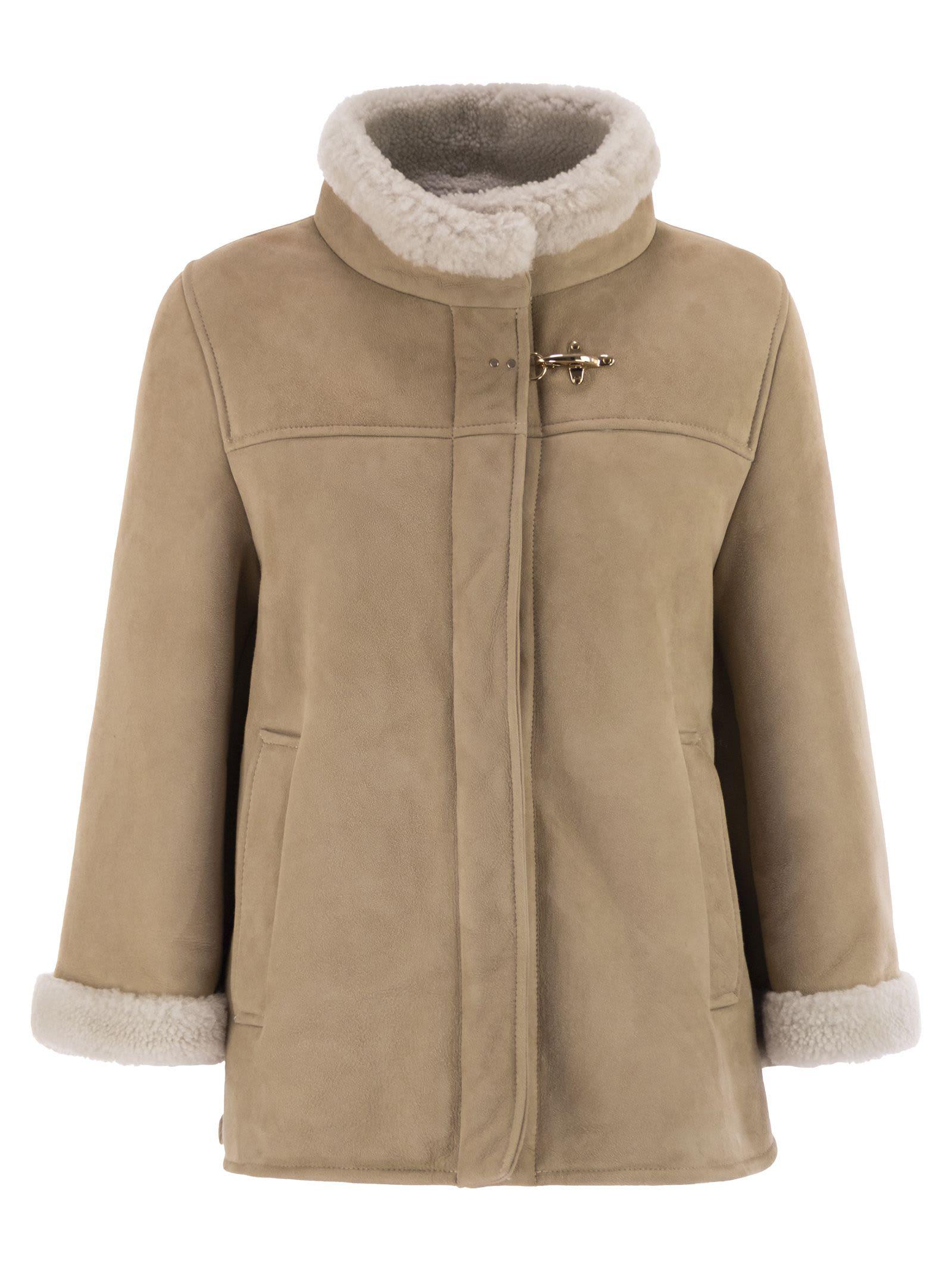 fay shearling+hook cape