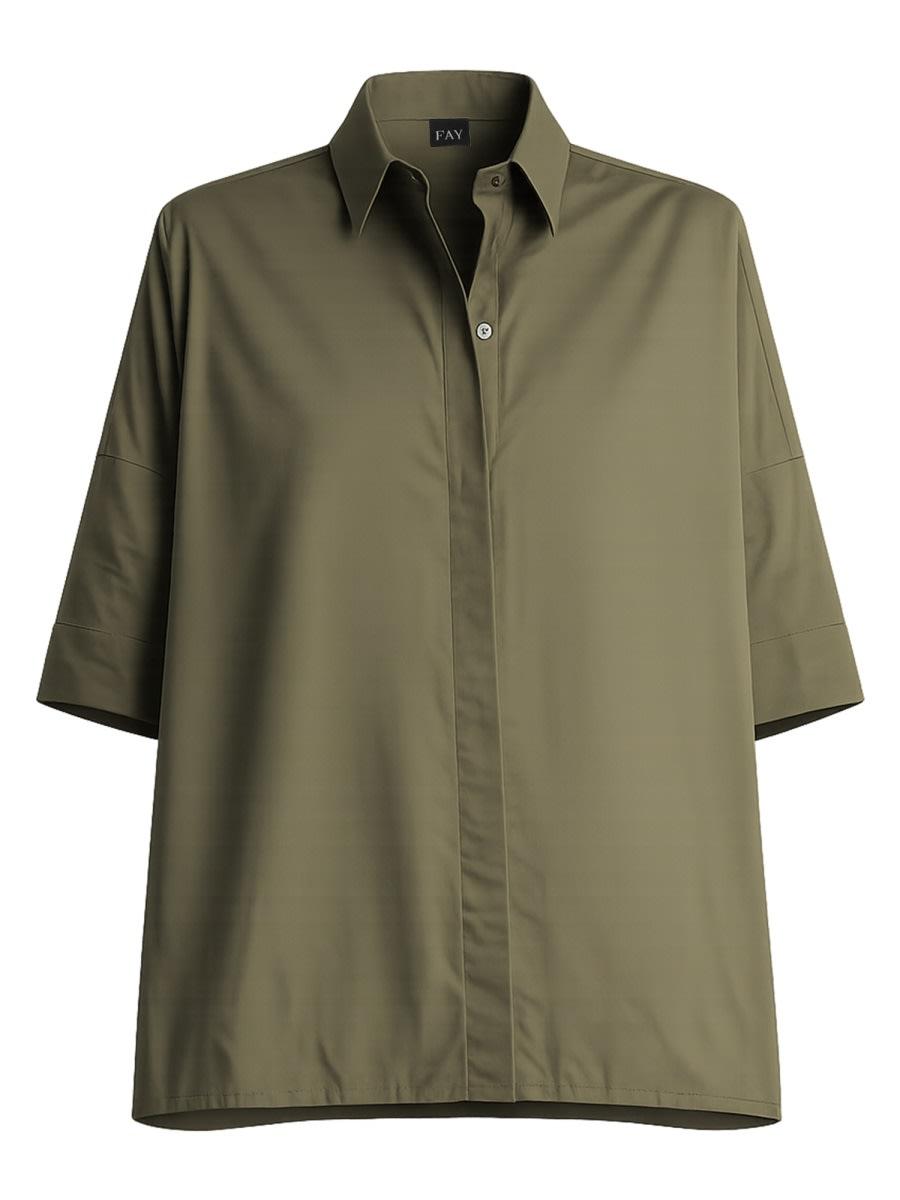fay stretch poplin shirt