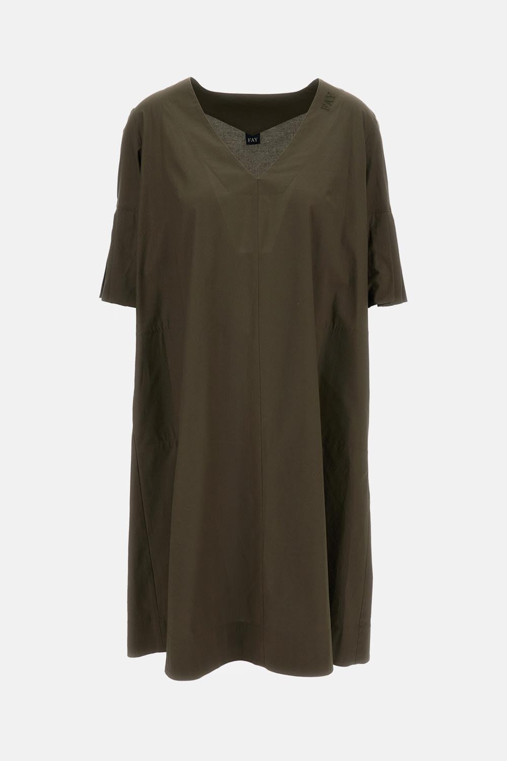 fay v neck short sleeves dress