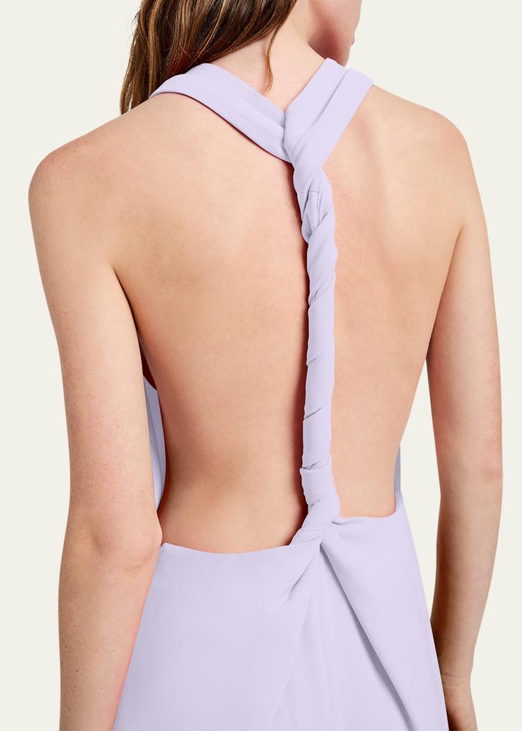 faye backless twist back dress