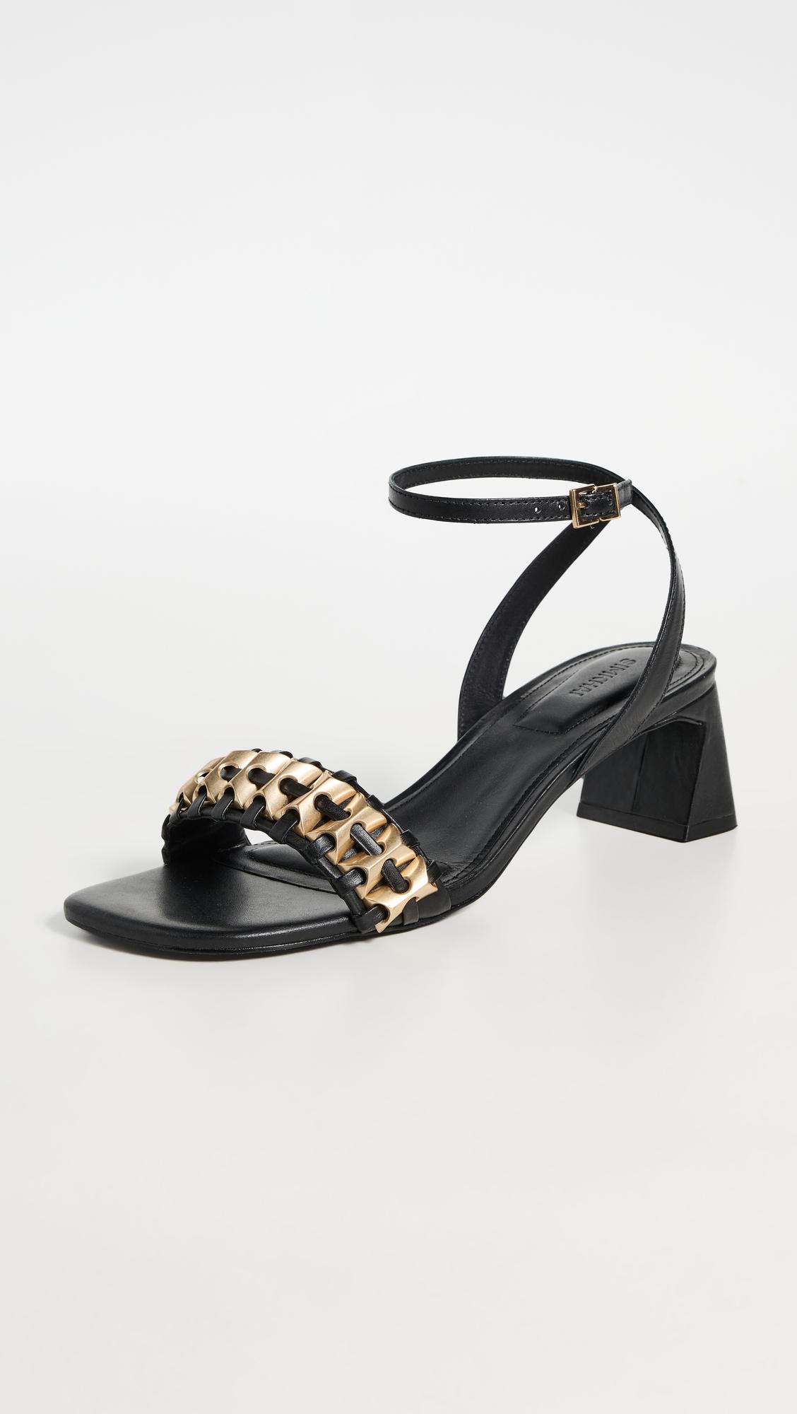 faye beaded leather block heel sandals