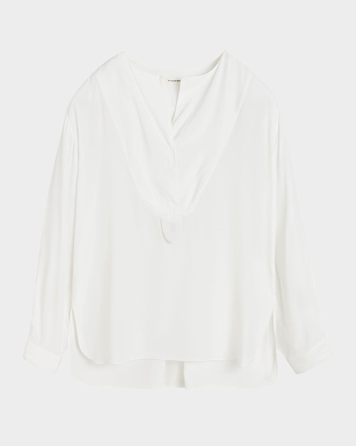 fayette yoked high-low blouse