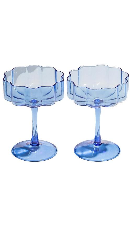 fazeek wave coupe glasses set of 2 in blue.