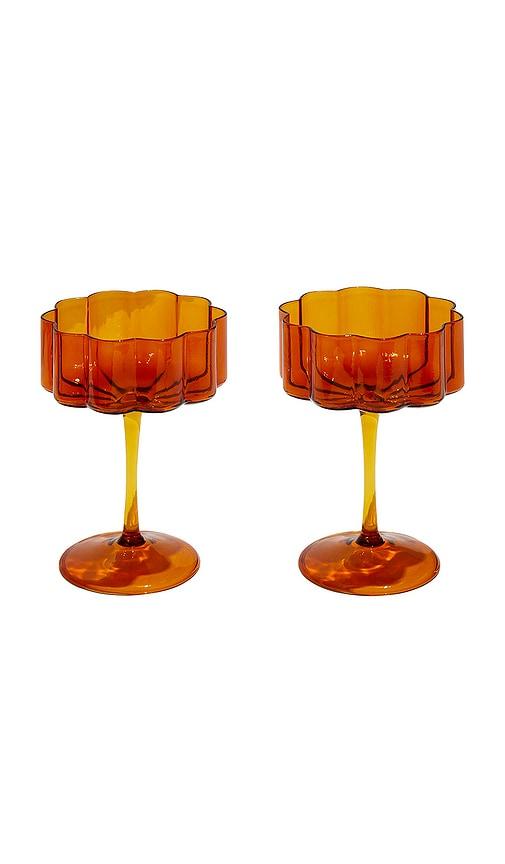 fazeek wave coupe glasses set of 2 in burnt orange.