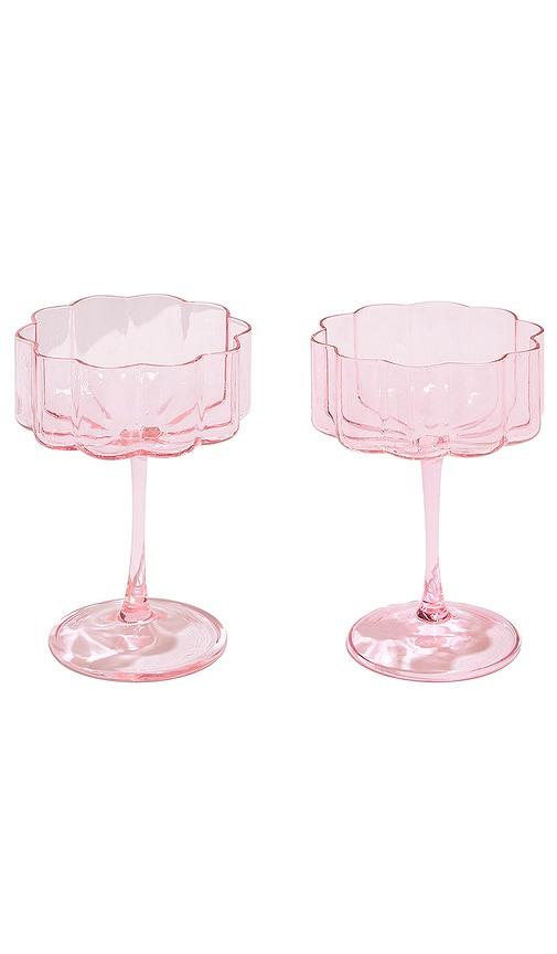 fazeek wave coupe glasses set of 2 in pink.