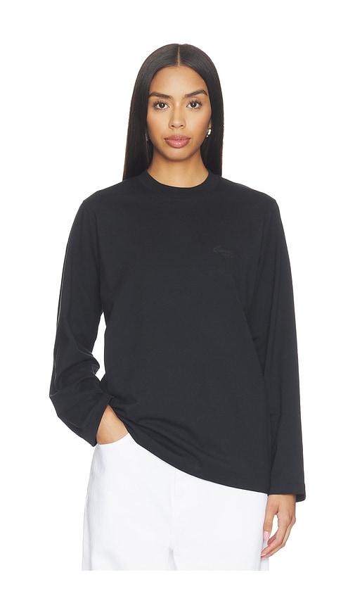 fear of god essentials classic long sleeve tee in black.