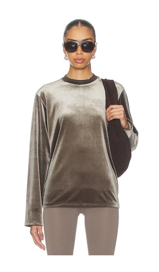 fear of god essentials classic long sleeve tee in brown.