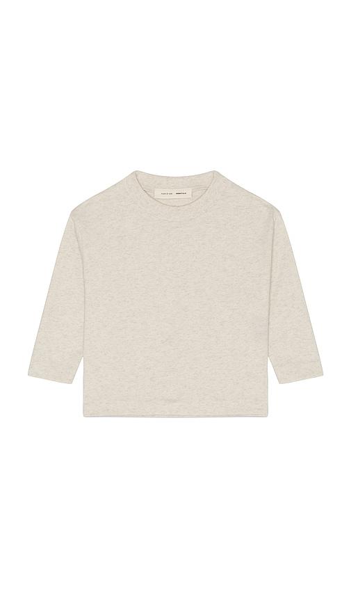 fear of god essentials kids classic long sleeve tee in grey.