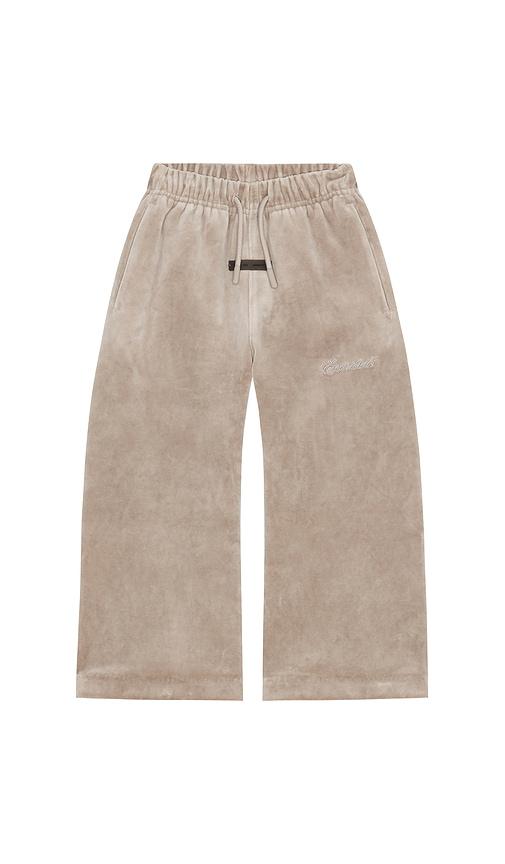 fear of god essentials kids flare pant in grey.