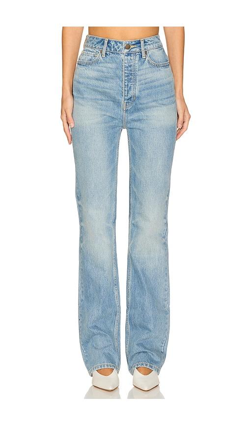 fear of god essentials skinny leg jeans in denim-light.