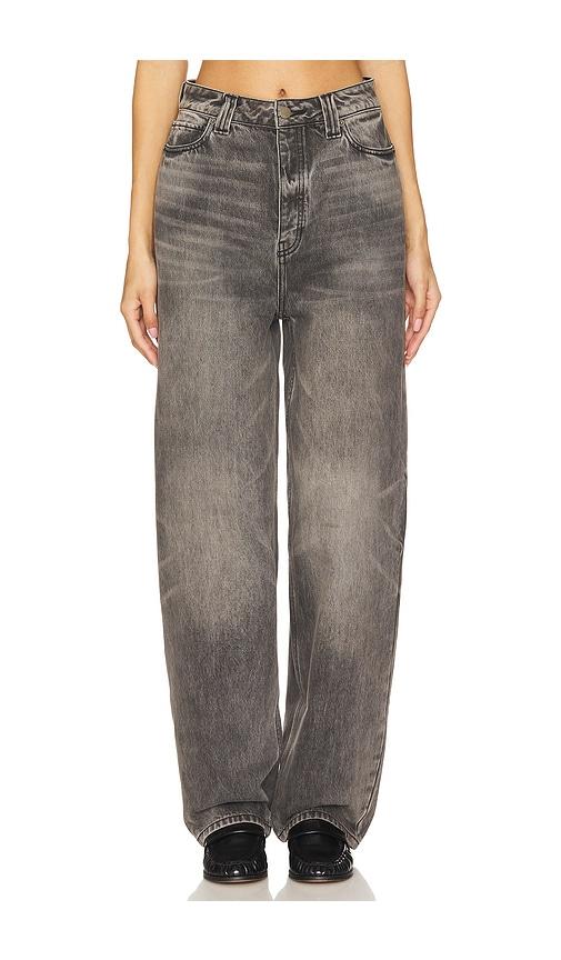 fear of god essentials straight leg jeans in black.