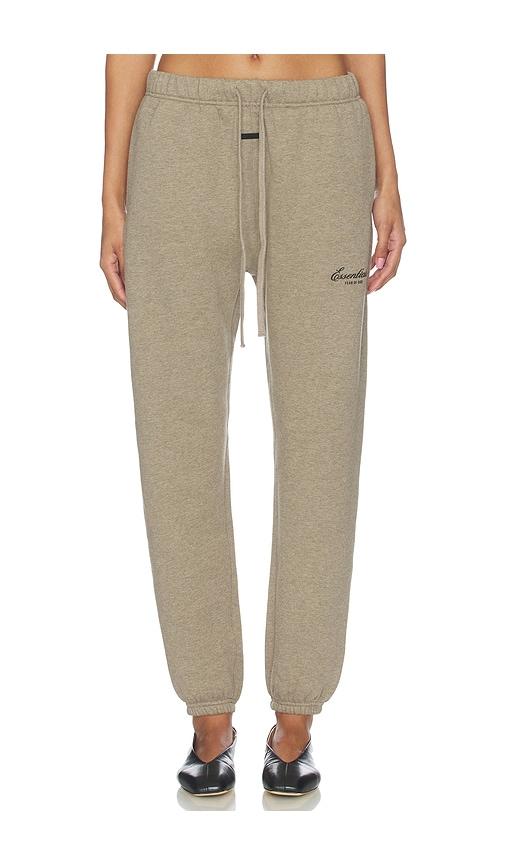 fear of god essentials vintage sweatpant in taupe.