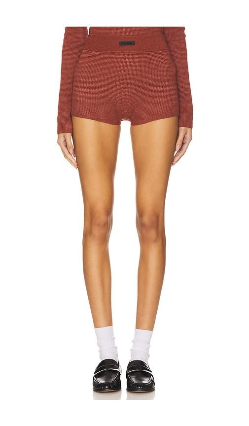 fear of god essentials waffle boxer in rust.