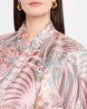 feather-print mini wrap dress