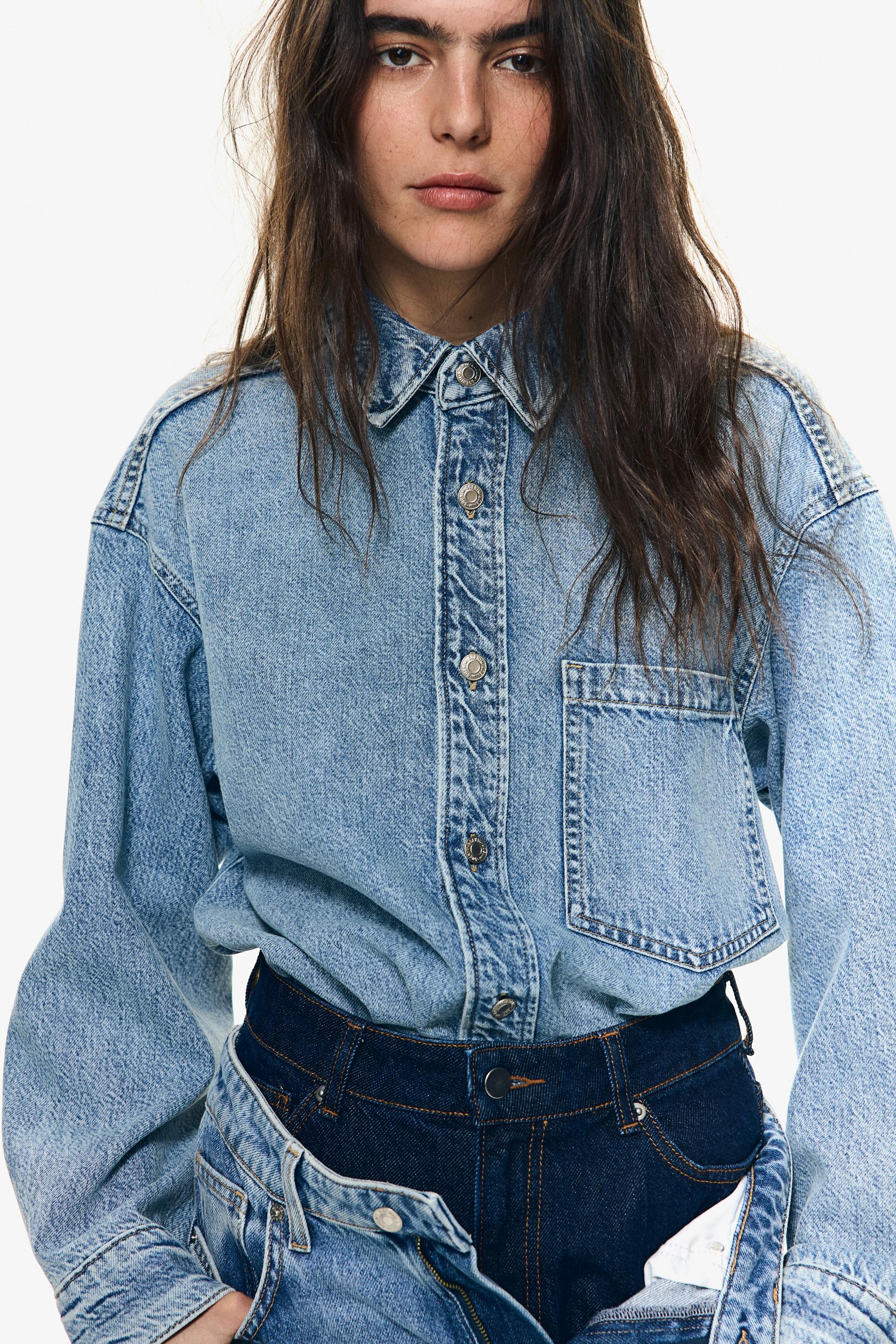 feather soft oversized denim shirt