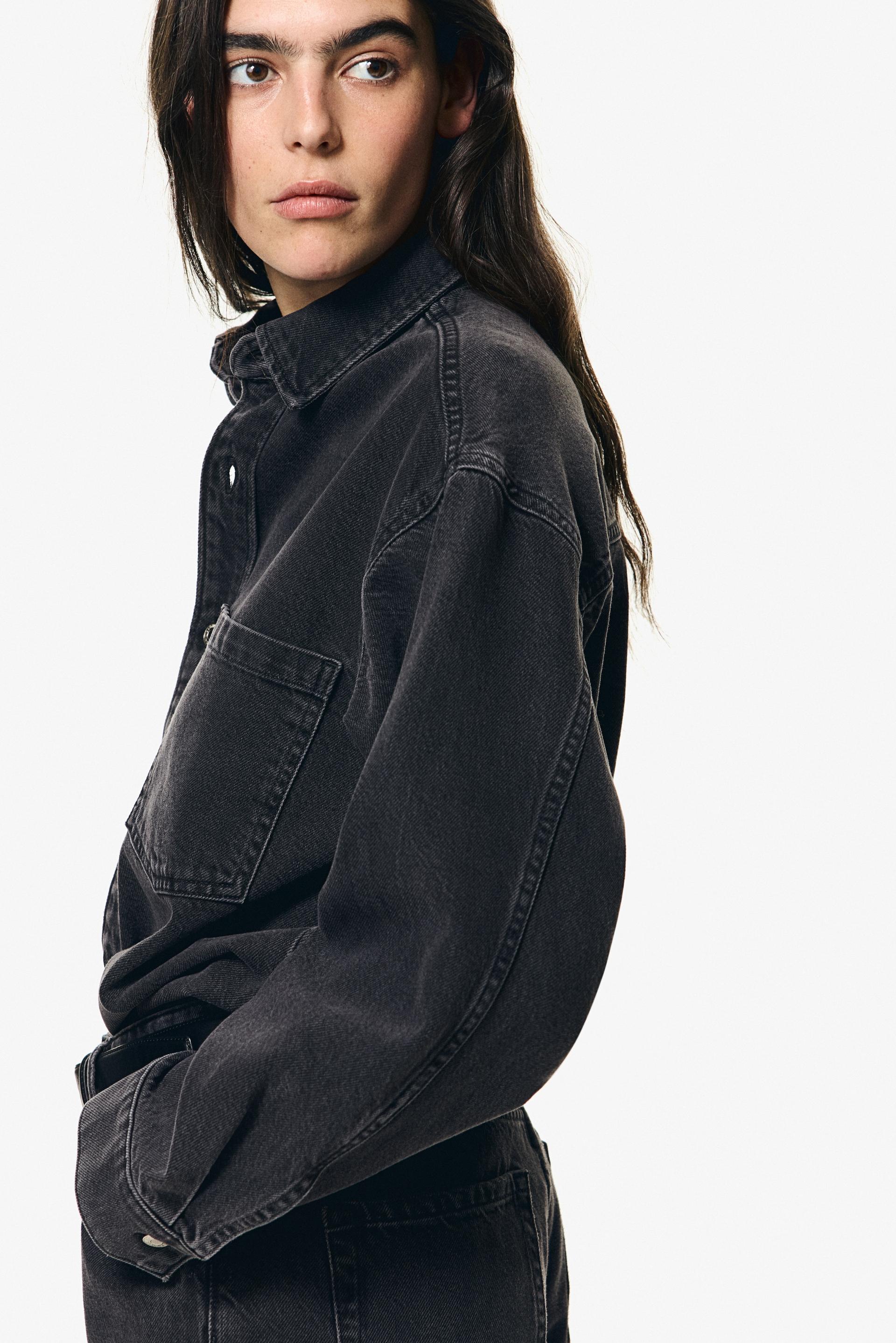feather soft oversized denim shirt