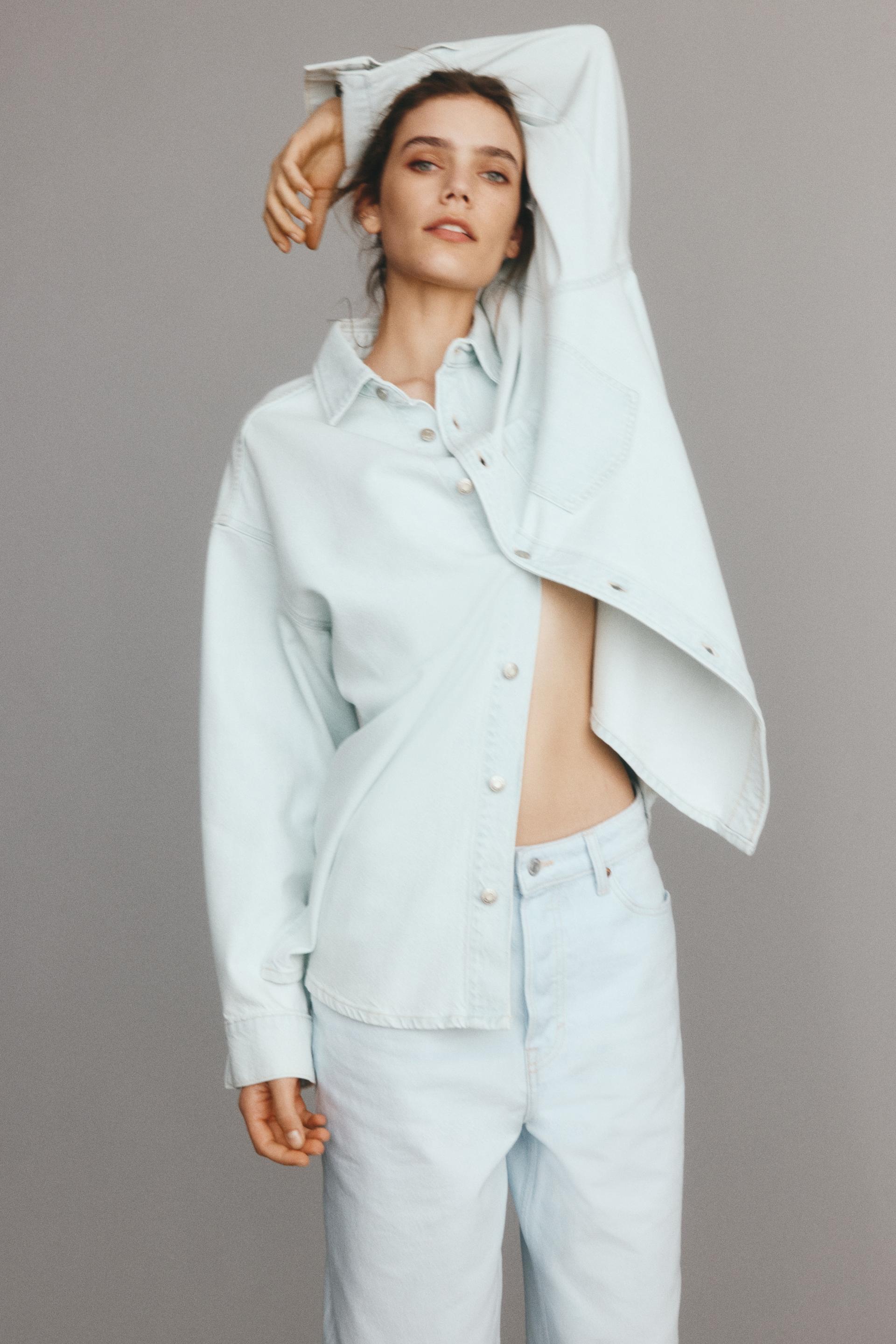 feather soft oversized denim shirt