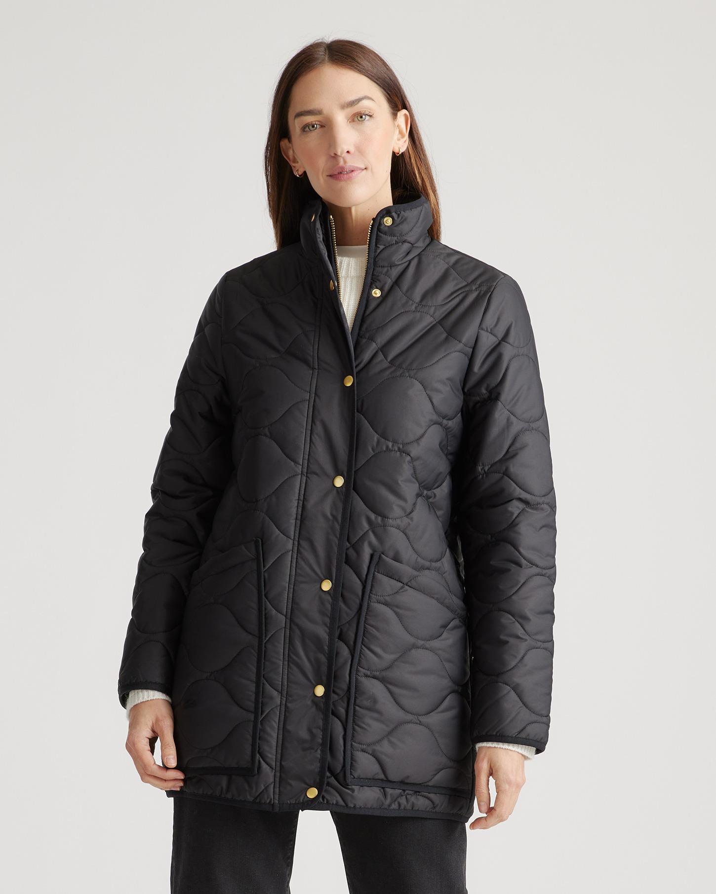 featherless quilted long puffer jacket