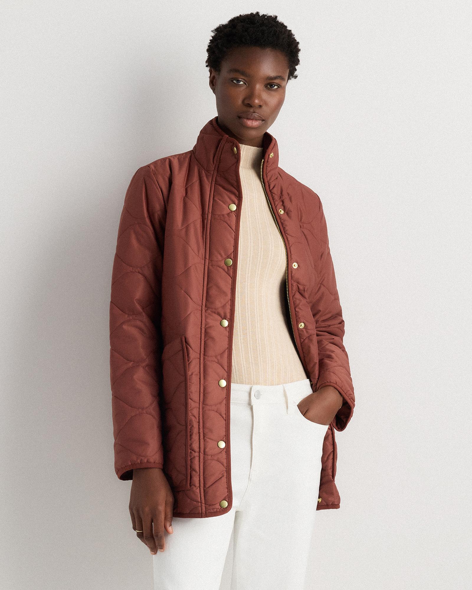 featherless quilted long puffer jacket